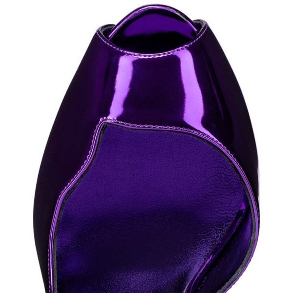 Christian Louboutin Round Chick plateformes 120 mm cuir specchio Elektra/lin Elektra – Image 3