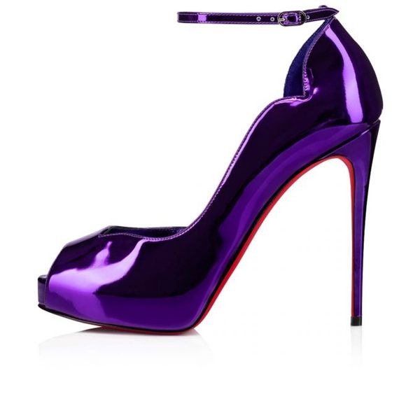Christian Louboutin Round Chick plateformes 120 mm cuir specchio Elektra/lin Elektra – Image 4