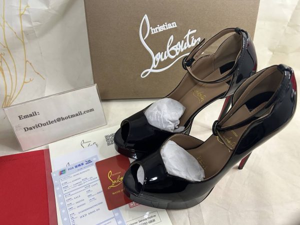 Christian Louboutin Round Chick plateformes 150 mm cuir verni noir – Image 5