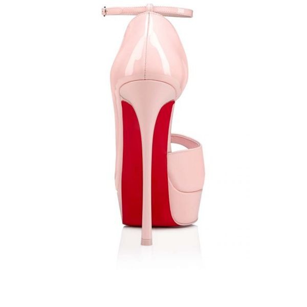 Christian Louboutin Round Chick plateformes 150 mm cuir verni Poupee/lin Poupee – Image 2