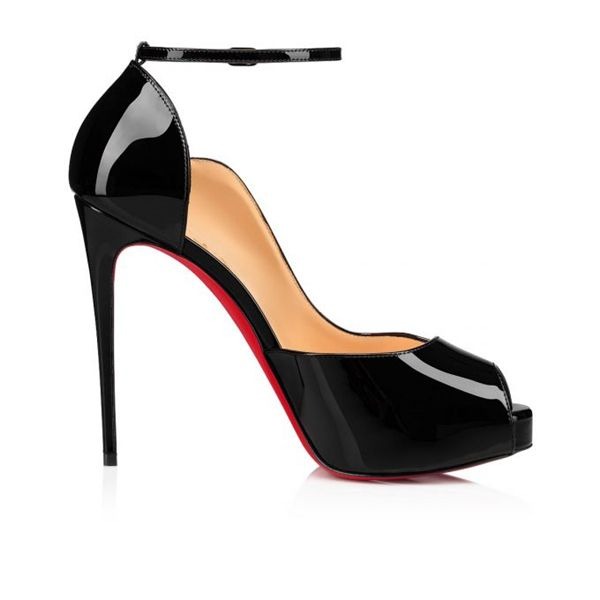 Christian Louboutin Round Chick Alta plateformes 120 mm cuir de veau verni noir – Image 3