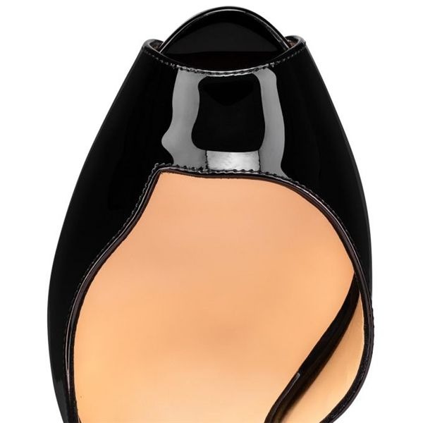 Christian Louboutin Round Chick Alta plateformes 120 mm cuir de veau verni noir – Image 4
