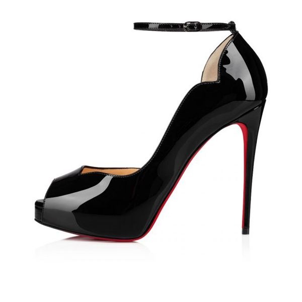 Christian Louboutin Round Chick Alta plateformes 120 mm cuir de veau verni noir – Image 5