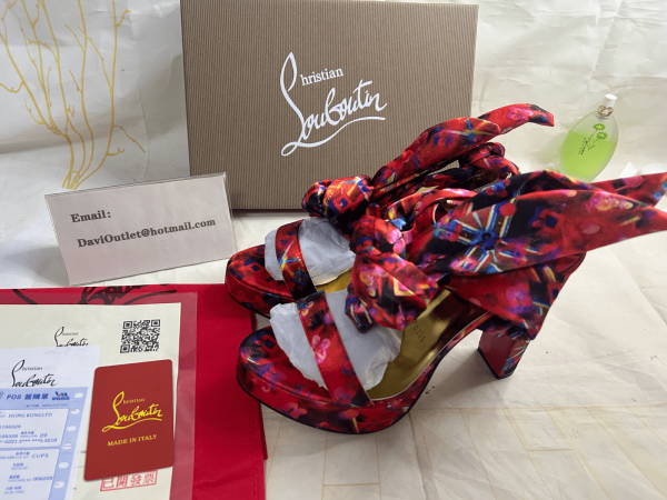 Christian Louboutin Sandale Du Desert plateformes 130 mm multi/lin jaune – Image 5