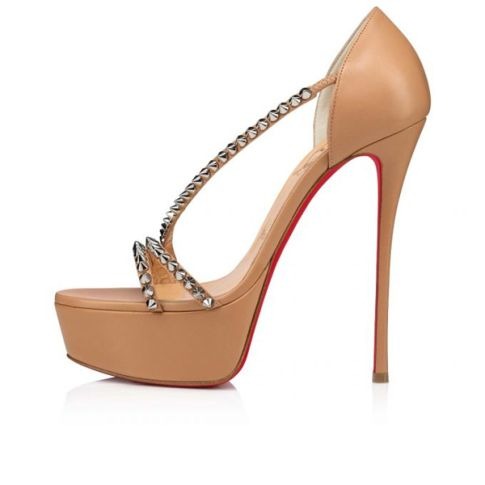 Christian Louboutin So Spike Alta plateformes 150 mm cuir nude – Image 4