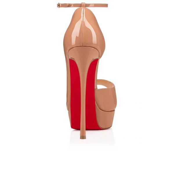 Christian Louboutin Round Chick Alta plateformes 150 mm cuir verni nude – Image 2