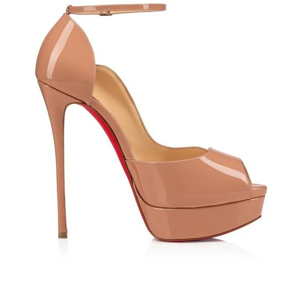 Christian Louboutin Round Chick Alta plateformes 150 mm cuir verni nude – Image 3