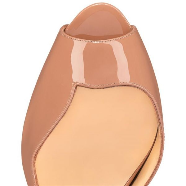 Christian Louboutin Round Chick Alta plateformes 150 mm cuir verni nude – Image 4