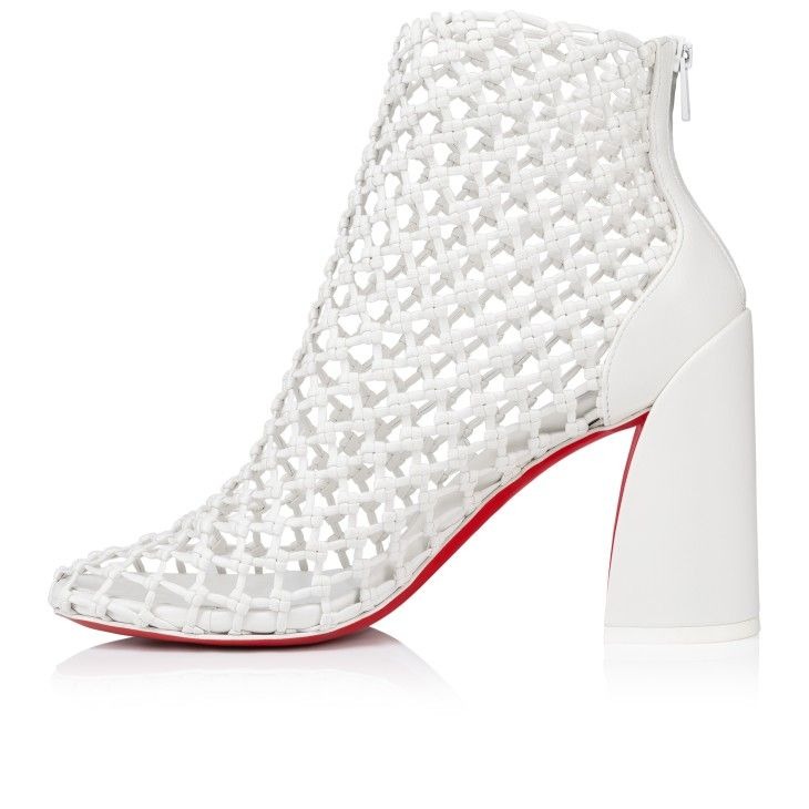 Christian Louboutin Porlibooty 85mm Bottines Basses Cuir Nappa Bianco – Image 4