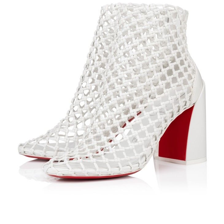 Christian Louboutin Porlibooty 85mm Bottines Basses Cuir Nappa Bianco