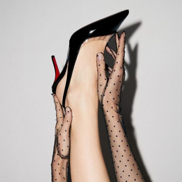 Christian Louboutin Posticha 80 mm Sling Back Escarpins Veau Verni et PVC Noir – Image 6