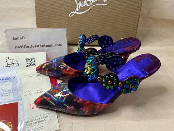 Christian Louboutin Escarpins 85 mm Vers Multi/mix Multi Ab/lin El Verni – Image 5