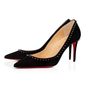 Christian Louboutin Escarpins Anjalina 85 mm Noir/noir Gun Cuir Daim