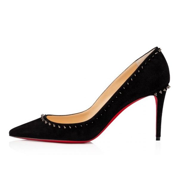 Christian Louboutin Escarpins Anjalina 85 mm Noir/noir Gun Cuir Daim – Image 4