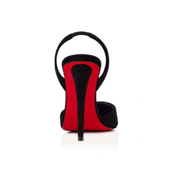 Christian Louboutin Escarpins Astrid 100 mm Noir/lin Noir Daim Veau – Image 2