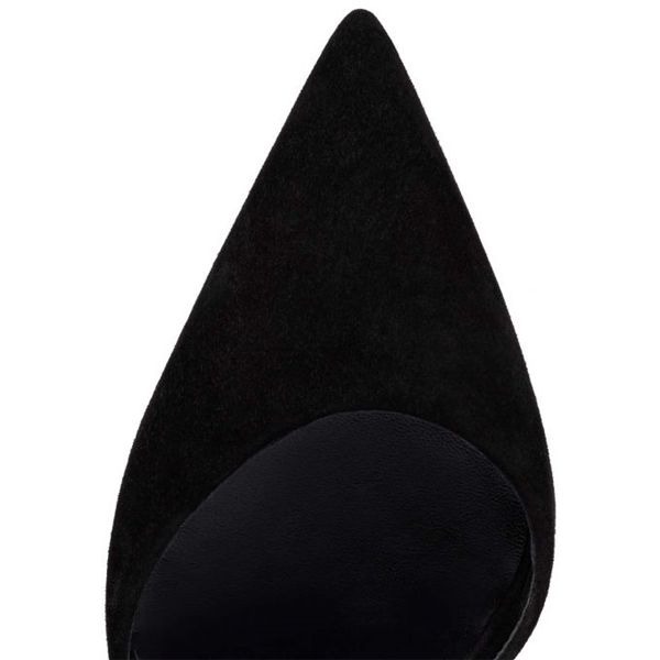 Christian Louboutin Escarpins Astrid 100 mm Noir/lin Noir Daim Veau – Image 3