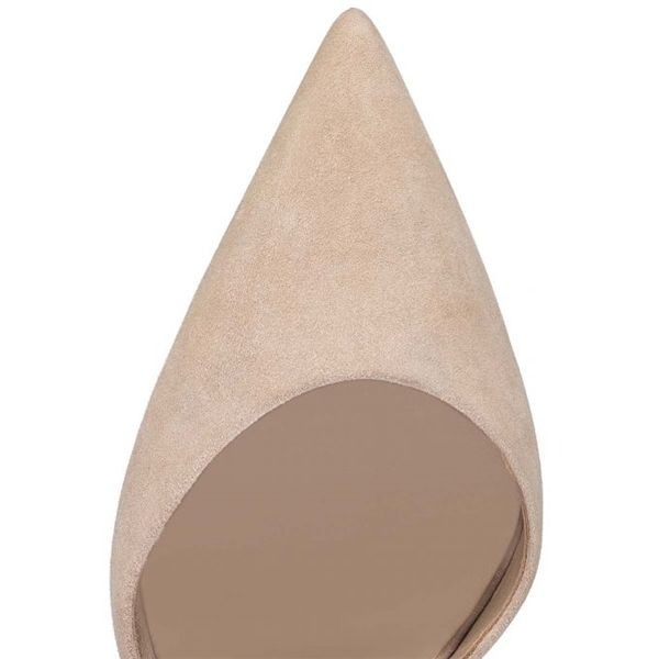 Christian Louboutin Escarpins Astrid Sling 100 mm Feve/lin Feve Daim Veau – Image 3