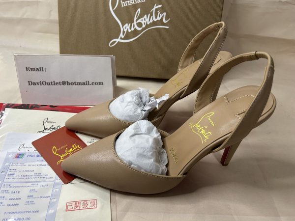 Christian Louboutin Astrid Sling escarpins 100 mm en cuir nude