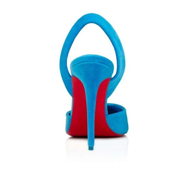Christian Louboutin Escarpins Betty Sling Velours 100 mm Alize/lin Alize Chaussures – Image 4
