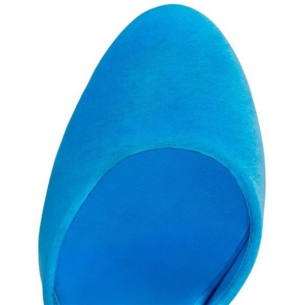 Christian Louboutin Escarpins Betty Sling Velours 100 mm Alize/lin Alize Chaussures – Image 3