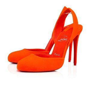 Christian Louboutin Escarpins Betty Sling Velours 100 mm Sunrise/lin Sunrise Chaussures