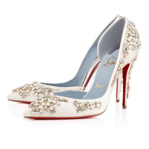 Christian Louboutin Escarpins Brodirize 100 mm Version Ivoire Satin