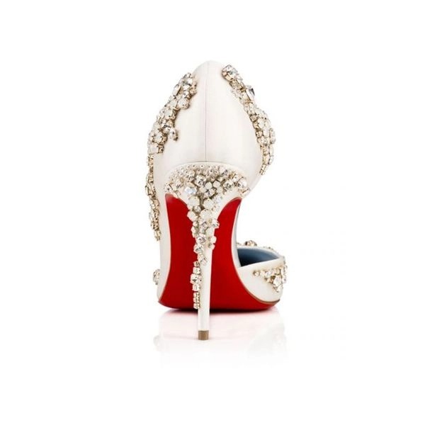 Christian Louboutin Escarpins Brodirize 100 mm Version Ivoire Satin – Image 2