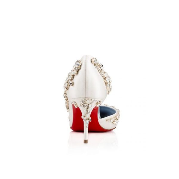 Christian Louboutin Escarpins Brodirize 70 mm Version Ivoire Satin – Image 3