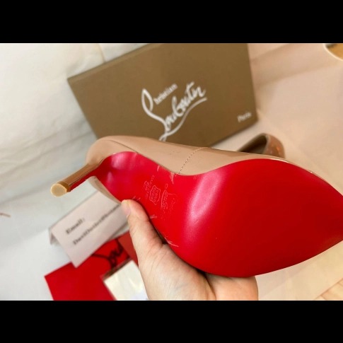 Christian Louboutin Escarpins Corneille 100mm Cuir Verni Nude – Image 3