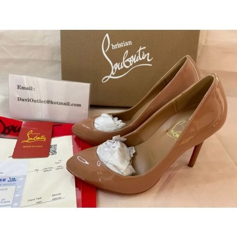 Christian Louboutin Escarpins Corneille 100mm Cuir Verni Nude