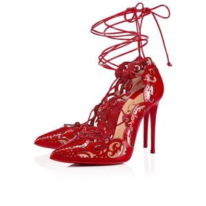 Christian Louboutin Escarpins Impera 100 mm Loubi/transp Cuir Verni