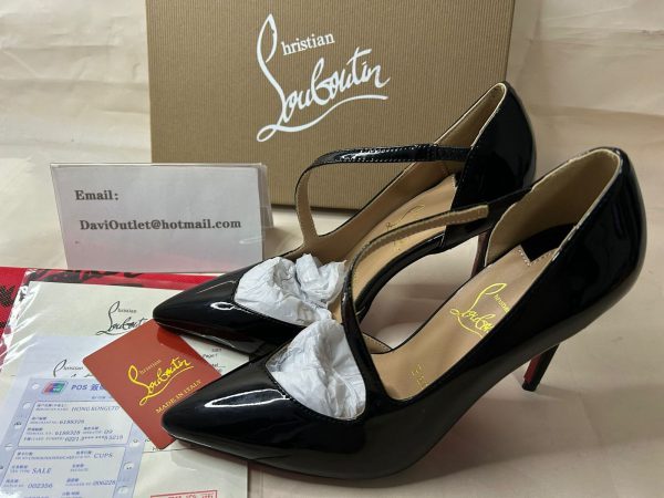 Christian Louboutin Escarpins Jumping 100 mm Noir Cuir Verni – Image 5