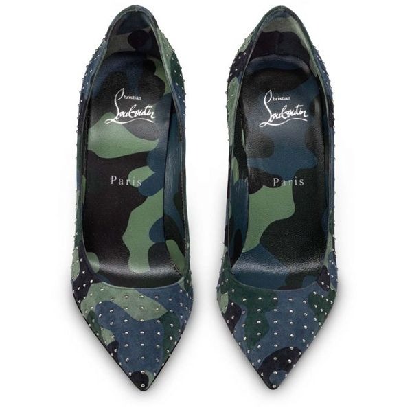 Christian Louboutin Escarpins Kate Plume 100 mm Multi/sv/lin Multi Daim Veau – Image 3