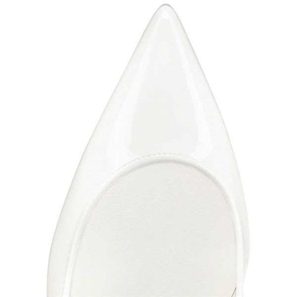 Christian Louboutin Escarpins Sporty Kate Verni Veau 85 mm Bianco/lin Bianco Chaussures – Image 3
