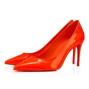 Christian Louboutin Escarpins Sporty Kate Verni Veau 85 mm Sunrise/lin Sunrise Chaussures