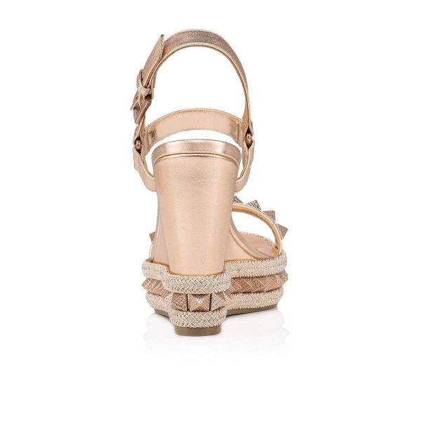 Christian Louboutin Pyraclou 110 mm Espadrilles Cuir Iridescent Leche – Image 3