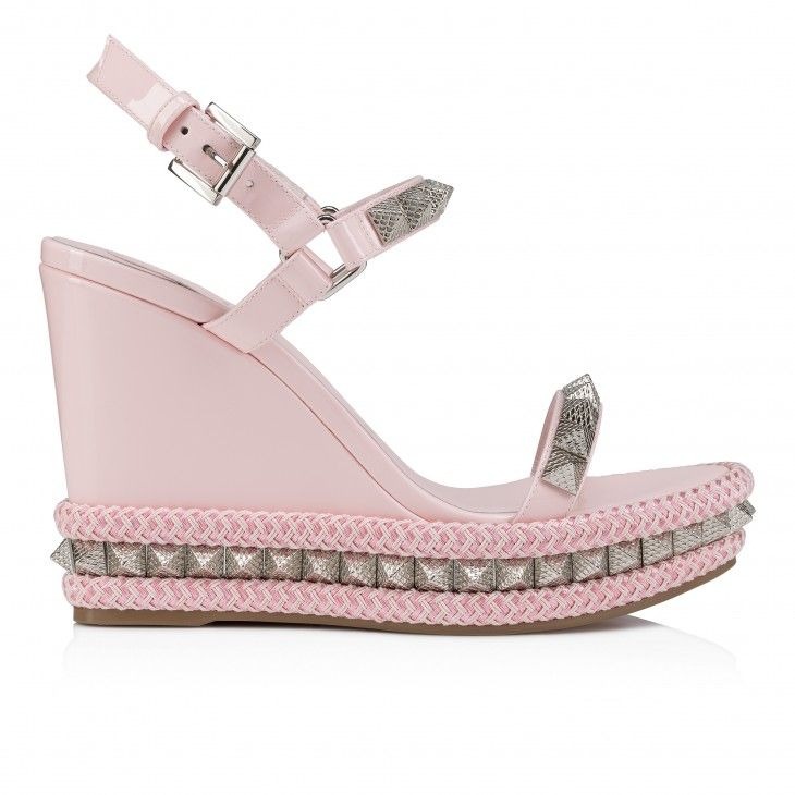 Christian Louboutin Pyraclou 110 Mm Espadrilles Cuir Vernis Poupée – Image 2