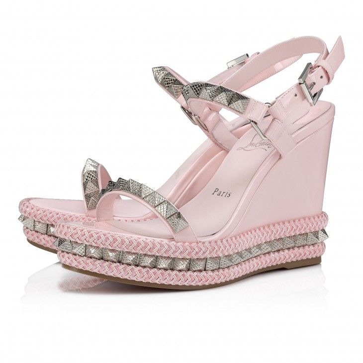 Christian Louboutin Pyraclou 110 Mm Espadrilles Cuir Vernis Poupée