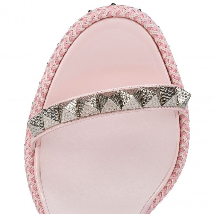 Christian Louboutin Pyraclou 110 Mm Espadrilles Cuir Vernis Poupée – Image 4