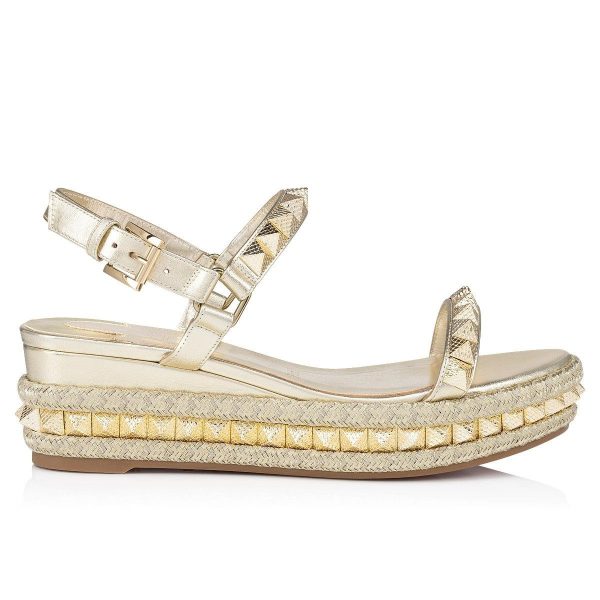 Christian Louboutin Pyraclou 60 mm Espadrilles Cuir Nappa Platine – Image 2