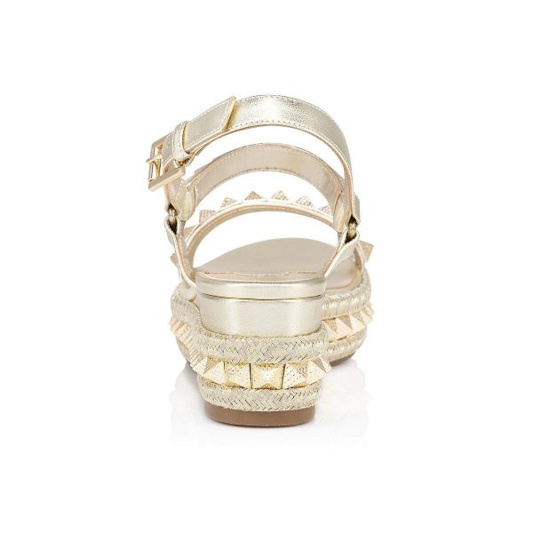 Christian Louboutin Pyraclou 60 mm Espadrilles Cuir Nappa Platine – Image 3