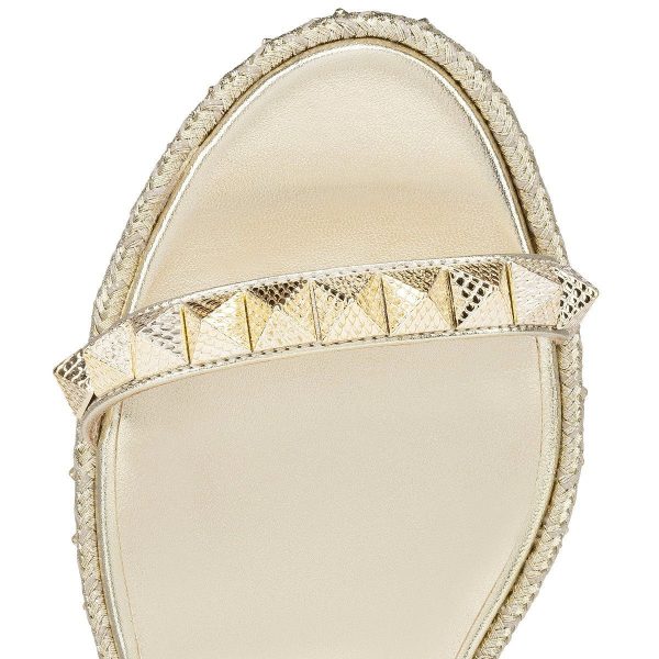 Christian Louboutin Pyraclou 60 mm Espadrilles Cuir Nappa Platine – Image 4