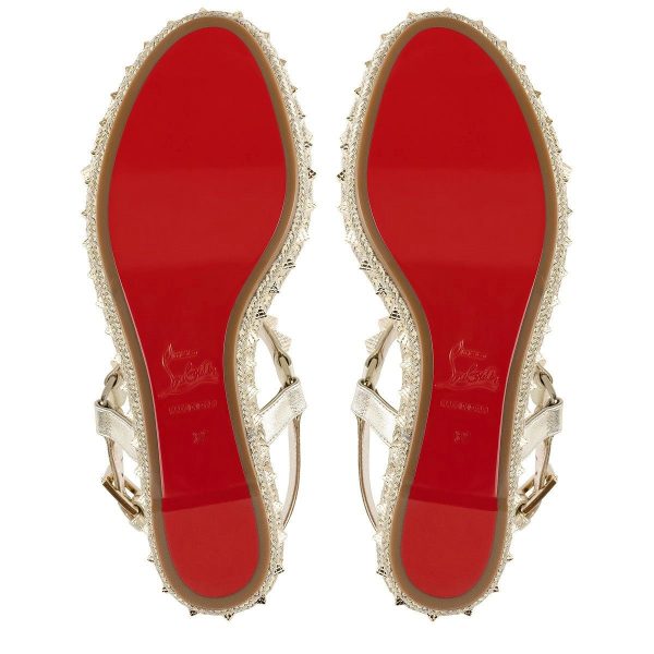 Christian Louboutin Pyraclou 60 mm Espadrilles Cuir Nappa Platine – Image 5