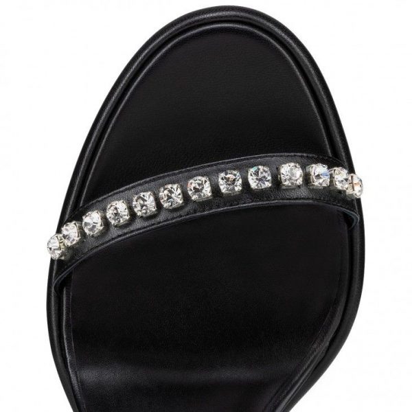 Christian Louboutin Pyrastrass 110mm Espadrilles Cuir Nappa Et Strass Noir – Image 4