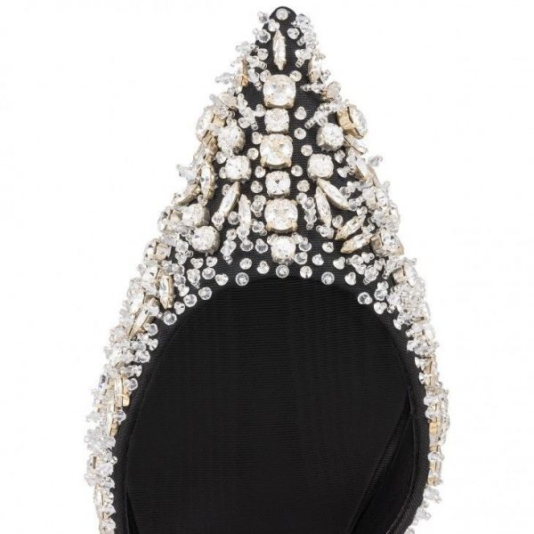Christian Louboutin Queenissima Sling escarpins slingback 80 mm en tissu moiré noir – Image 4
