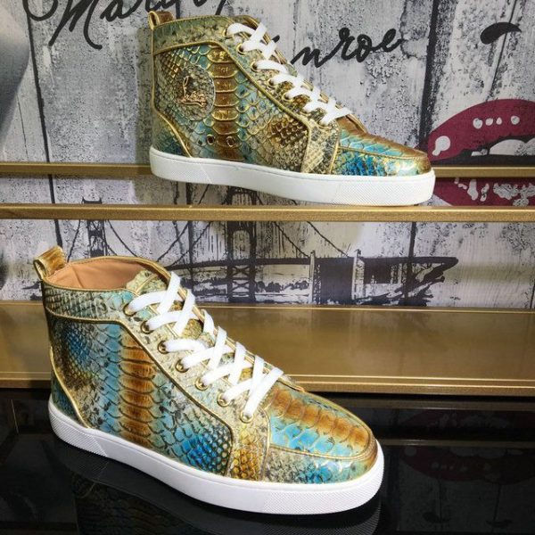 Christian Louboutin Baskets Hautes Rantus Orlato Cuir python métallisé – Image 2