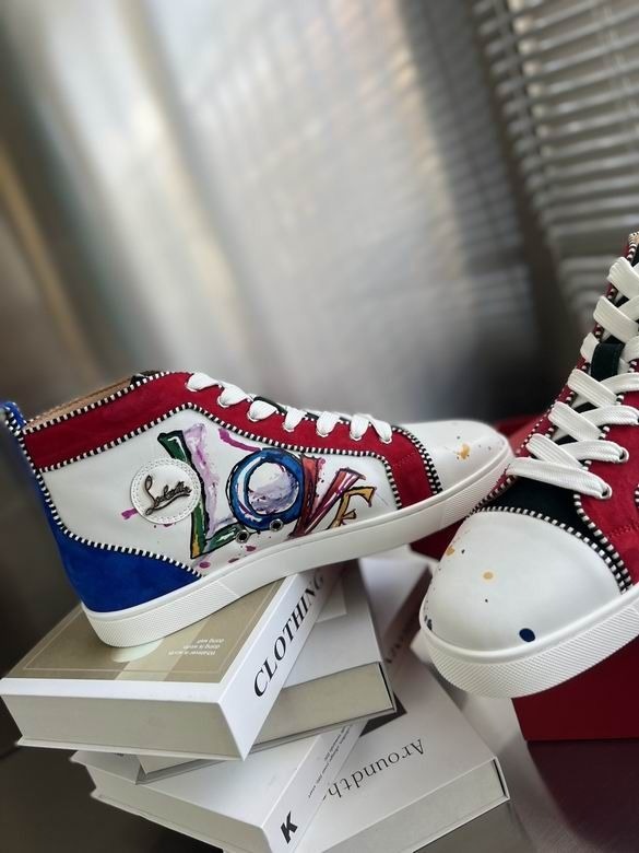 Christian Louboutin Rantus Orlato Baskets Femme en Cuir 'Love' Multicolore – Image 2