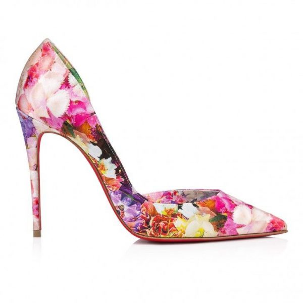 Christian Louboutin Iriza escarpins 100 mm en satin crêpe imprimé fleuri multicolore – Image 2