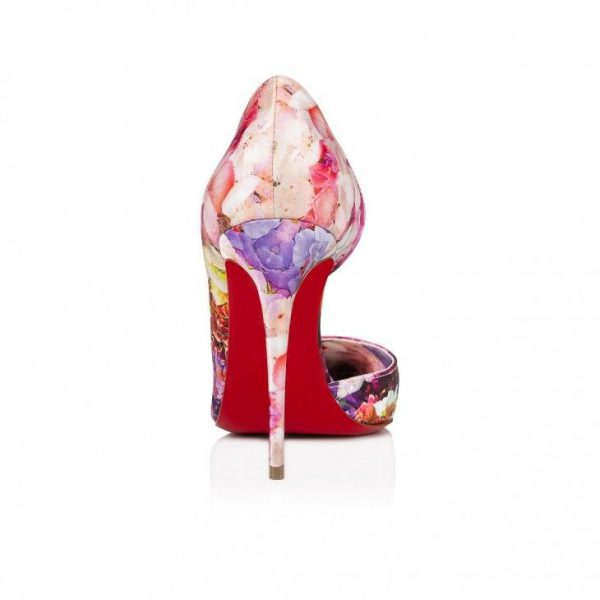 Christian Louboutin Iriza escarpins 100 mm en satin crêpe imprimé fleuri multicolore – Image 3