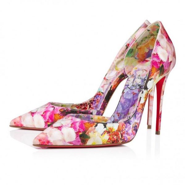 Christian Louboutin Iriza escarpins 100 mm en satin crêpe imprimé fleuri multicolore